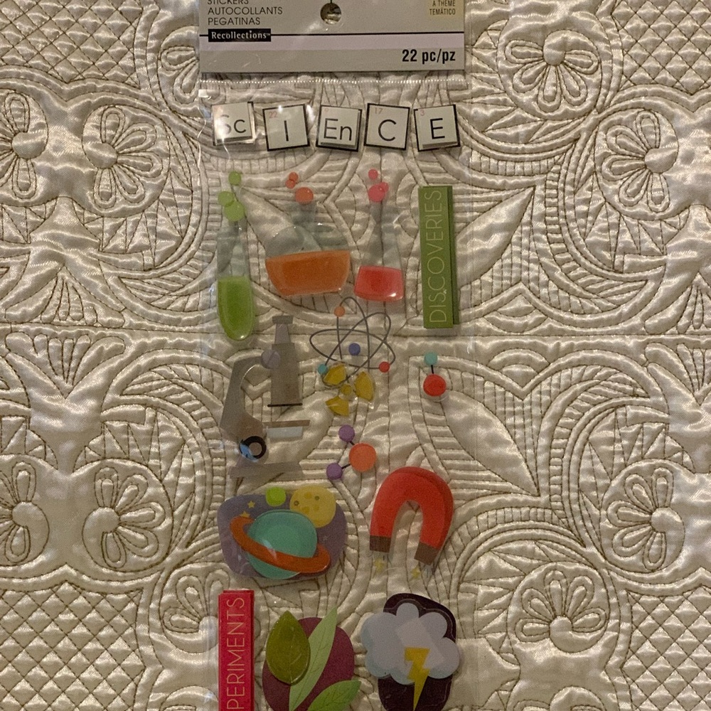 SCIENCE themed stickers, 22 pc, by Recollections